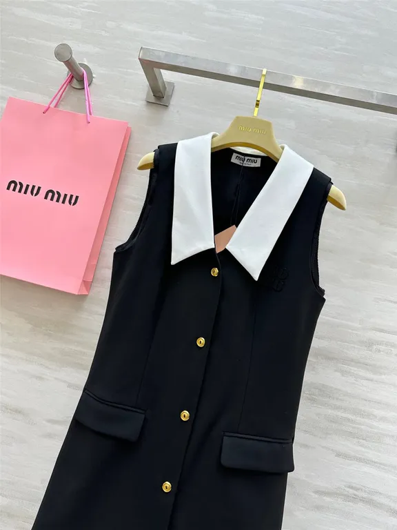 Miu Miu Sleeveless Mini Wool Dress